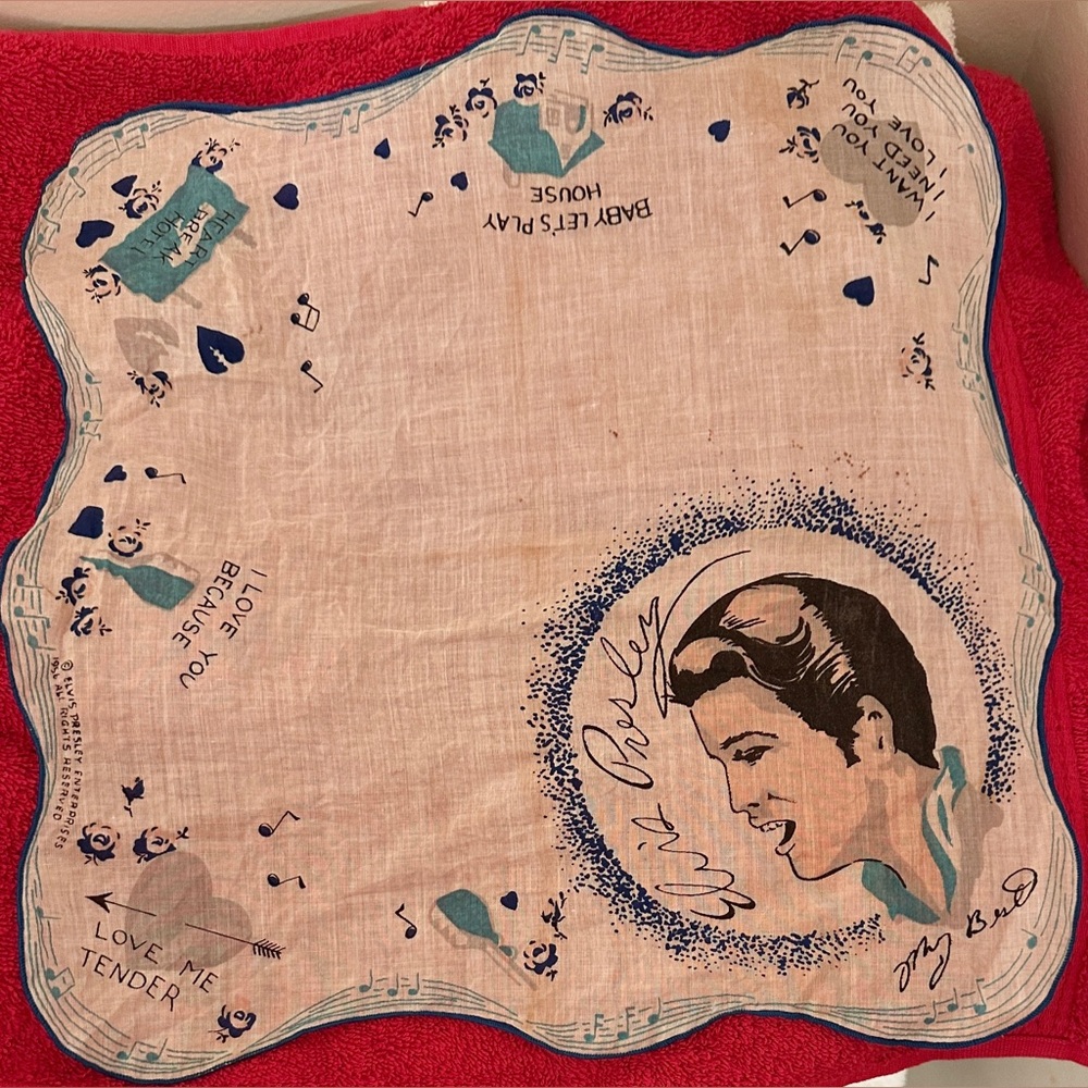 ELVIS PRESLEY HANDKERCHIEFt 1956 E.P.E. Original Vintage